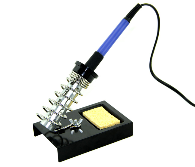 soldering iron in stand